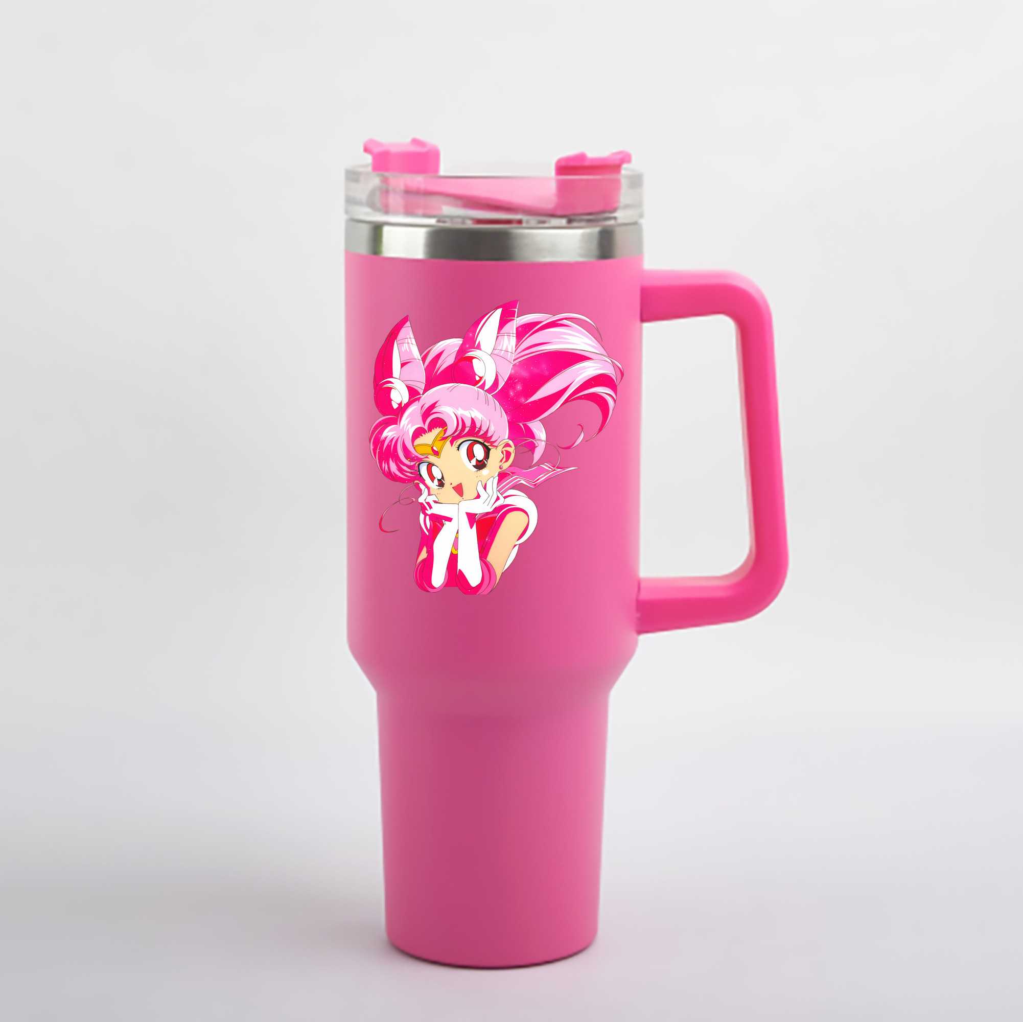 （画像用） 美少女戦士セーラームーン ちびうさ Sailor Moon Chibiusa Tsukino Usagi Small Lady Serenity 1200mL車用タンブラー - クリスタルステッカー（プラスチックストロー付き）
